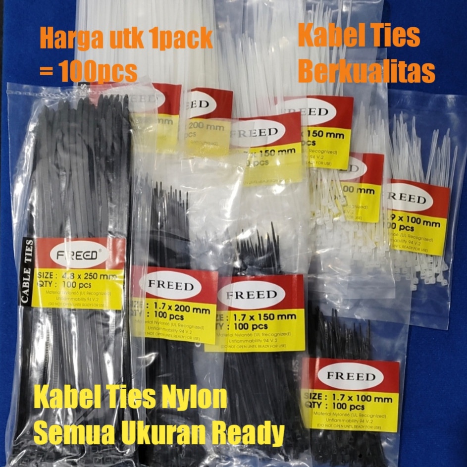 

Super Sale Kabel Ties HitamPutih Ukuran 48mm x 5mm 5cm 1 Pack Isi 1 Pcs