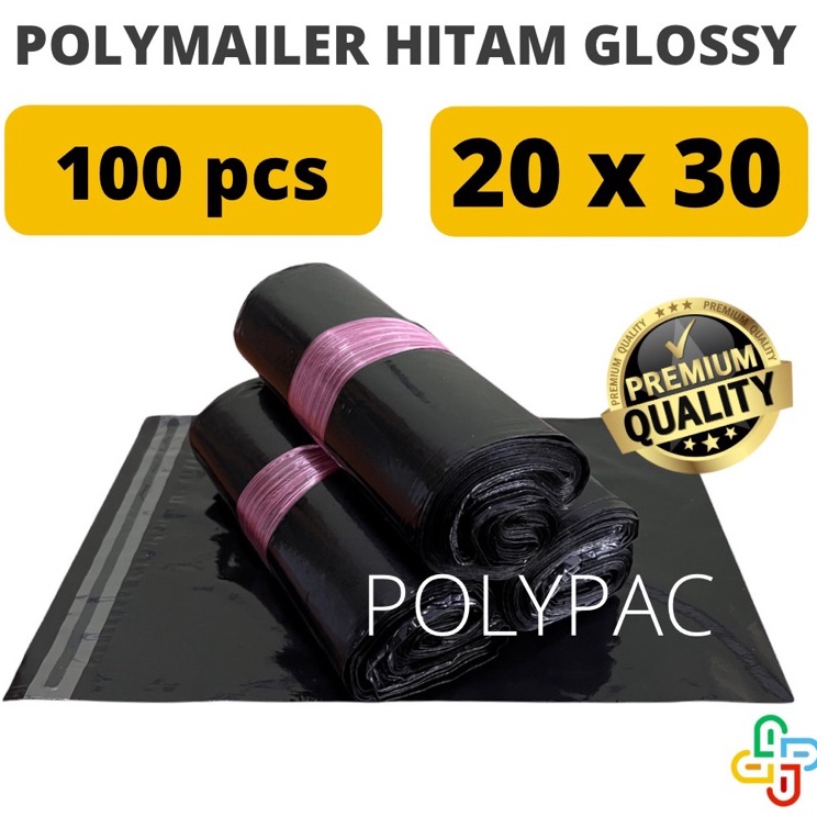 

Promo Terlaris Polymailer PE HITAM GLOSSY 2x3 isi 1 pcs Polymailer PE Hitam Premium