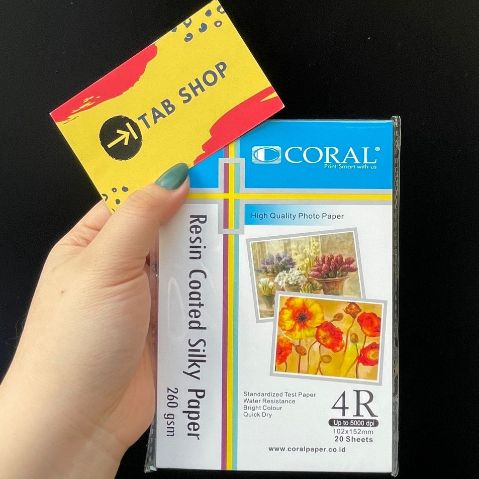 

Grosir Khusus TAB SHOP CORAL RESIN COATED SILKY PHOTO PAPER 4R 26 GSM 2 LEMBAR KULIT JERUK PHOTOCARD FOTO CARD ISI POLAROID