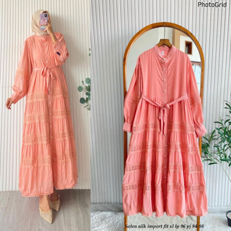 DRESS SATIN SILK IMPORT / DRESS LACE IMPORT / GAMIS SATIN SILK PREMIUM / GAMIS IMPORT BKK