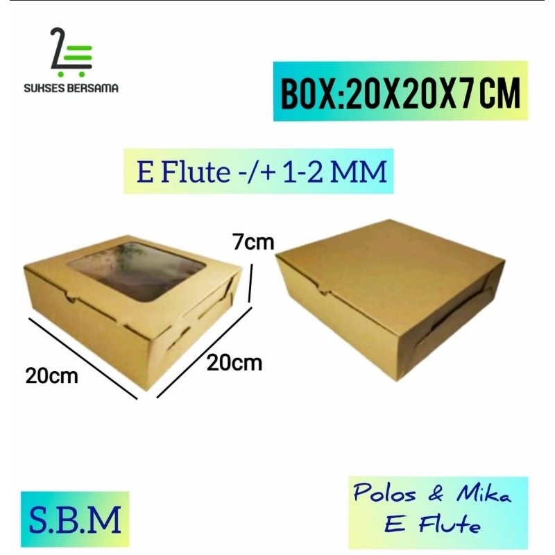 Box 20x20x7, 22x22x7 cm E-Flute Mika /Dus Box/Hampers/Kardus/Paking