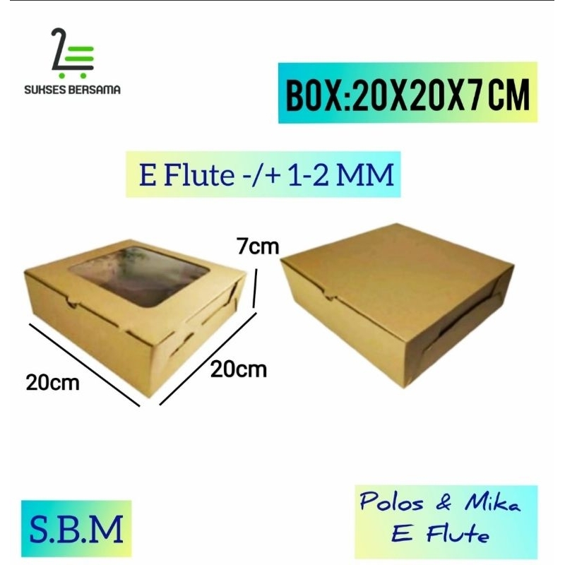 Box 20x20x7cm E-Flute Mika /Dus Box/Hampers/Kardus/Paking