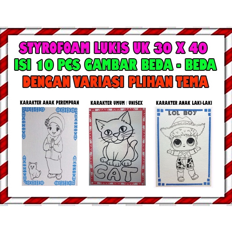 

KODE S45P Mainan Kreativ Styrofoam lukis uk 3 x 4 isi 1 pcs