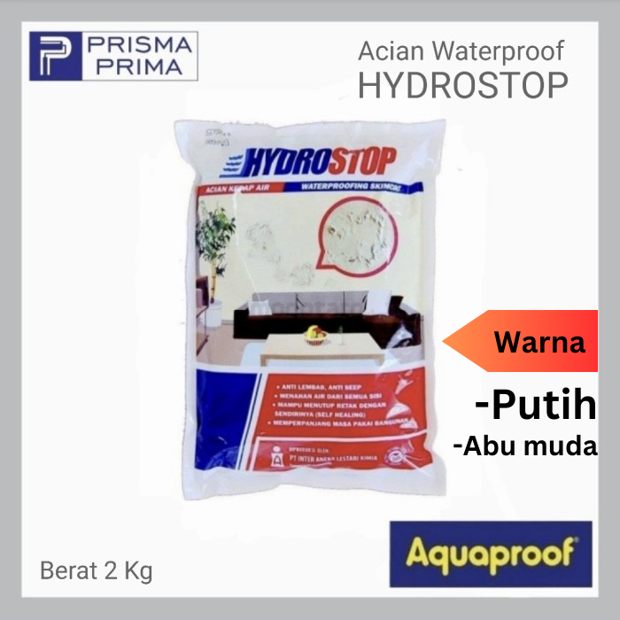 Semen Acian Putih Abu Muda Pelapis Anti Bocor Aquaproof Hydrostop 2 Kg