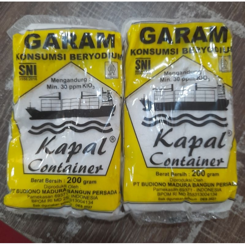 

(Min CO 3) [LIVE SHOPEE] Garam yodium isi 200 gr| Garam Cap kapal 200 gram
