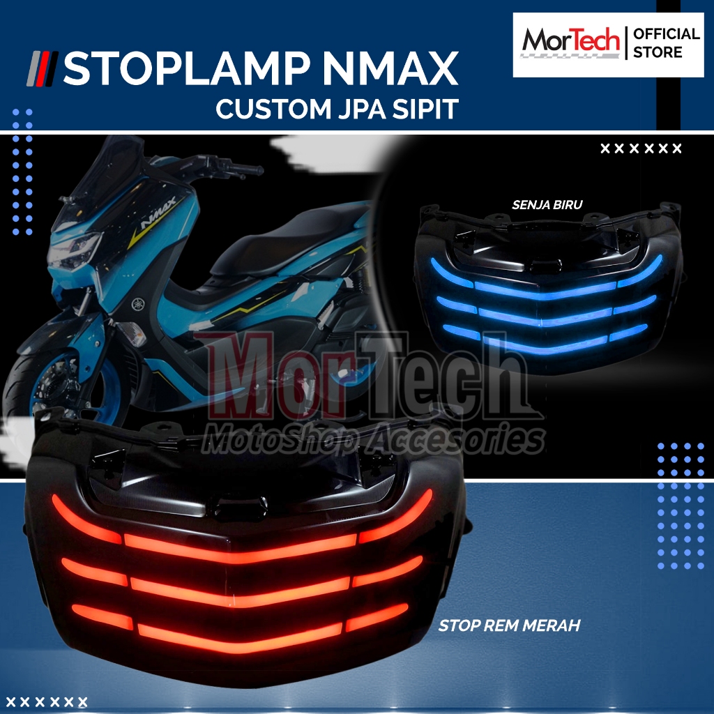 Lampu Stop Custom Sipit Model JPA LED Stop Lamp Garis Lampu Stop Belakang Nmax 2014-2019 Plus Sen 2m