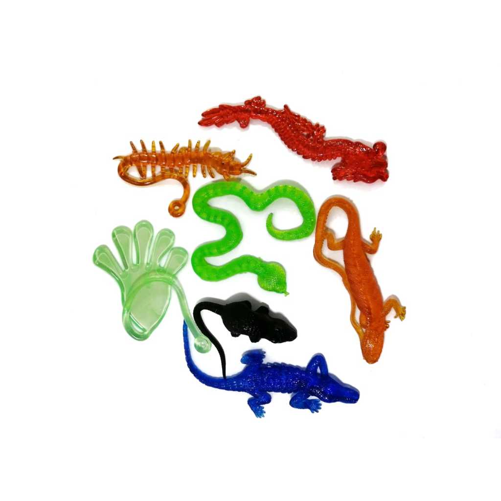 |HS| Mainan Baru Sticky Toy Animal Sticky Toys 1 Pack Isi 7 Pcs/Hewan Jelly Tempel/Sticky Toys Karet