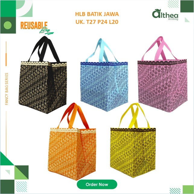 

ALTHEA Tas Kotak Nasi Spunbond 20x20 | Tas Hajatan | Goodie Bag Dus Nasi Batik Jawa 27X24X20