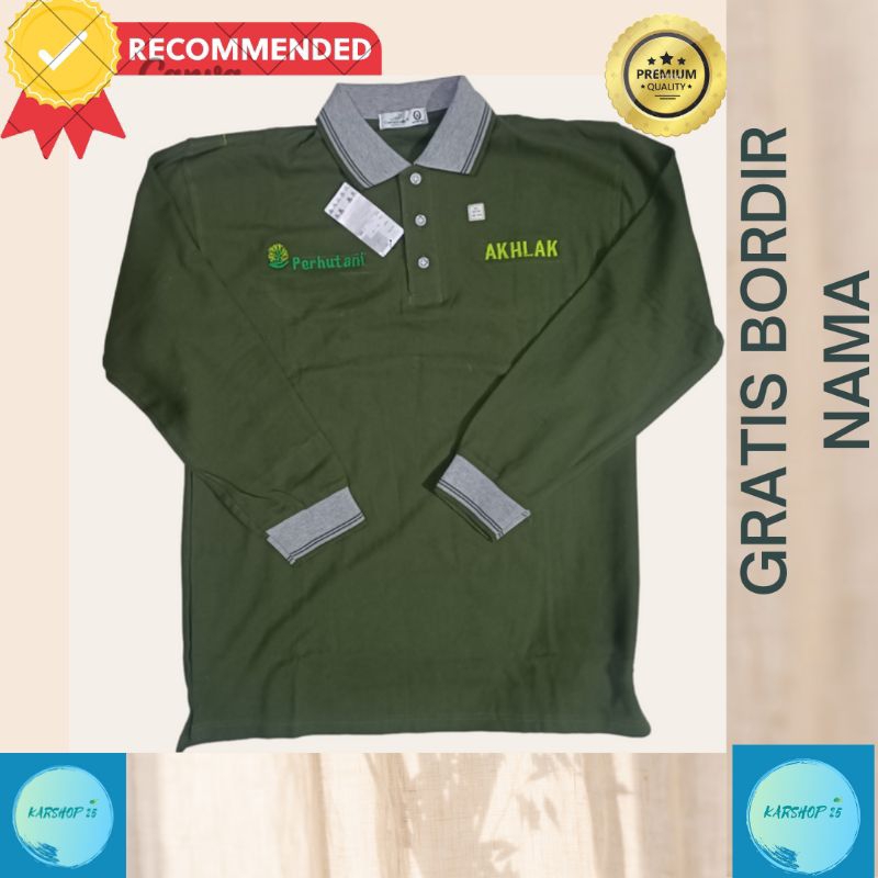 KAOS KERAH PERHUTANI TERBARU BAHAN COTTON KAOS AKHLAK PERHUTANI