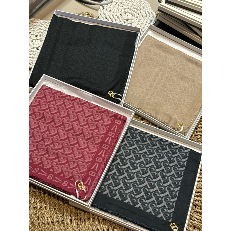 BUTTONSCARVES BIMU VOILE SQUARE MIDNIGHT RED VELVET MAJESTY LOLIPOP ICY MINT NEW BUKAN PRELOVED ATAU