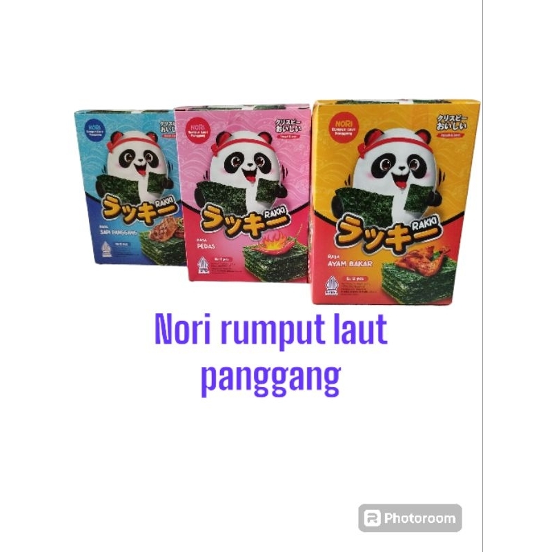 

nori rumput laut panggang rakki nori panda isi 12 pcs