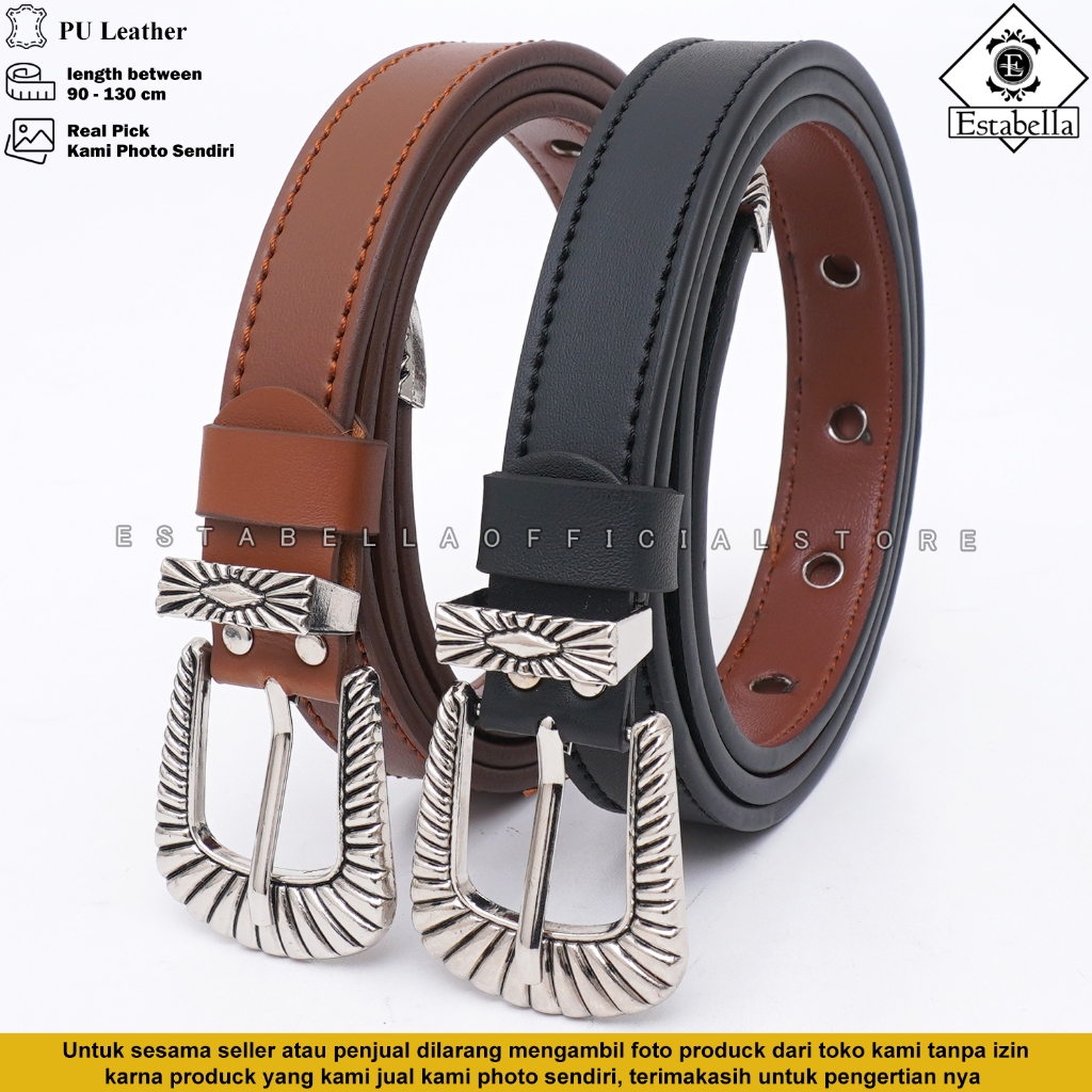 Real Pick Ikat Pinggang Kulit Wanita Ban pinggang Korea Wanita Lebar 2,5cm