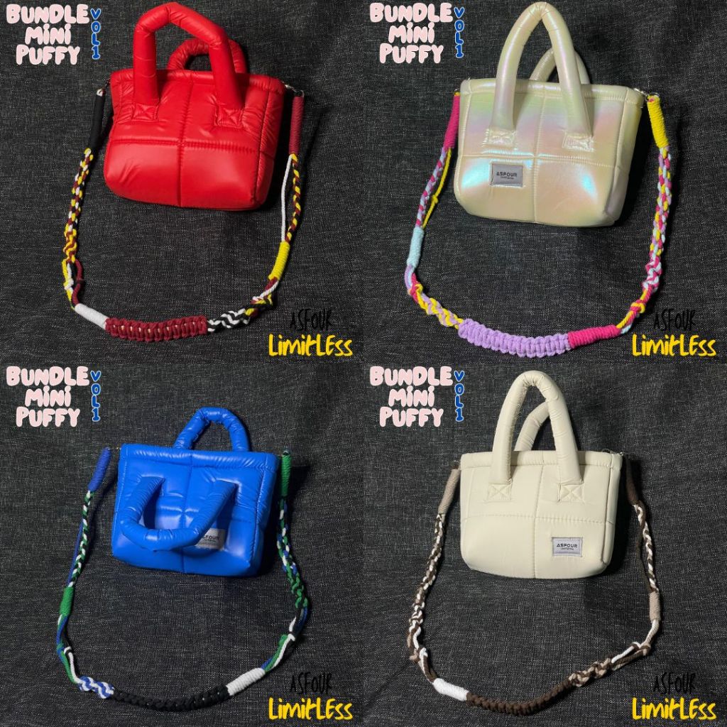GEMPITA ||| Storeallen - Tas Mini Puffy Gratis 2 tali Handbag Gelembung Puffy bag Waterproof Parasut