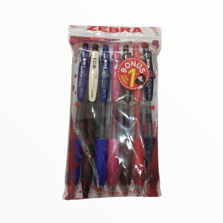 

(Original) Gramedia Pekanbaru - Zebra Sarasa Clip Set 6 Pcs Free 1 Pcs