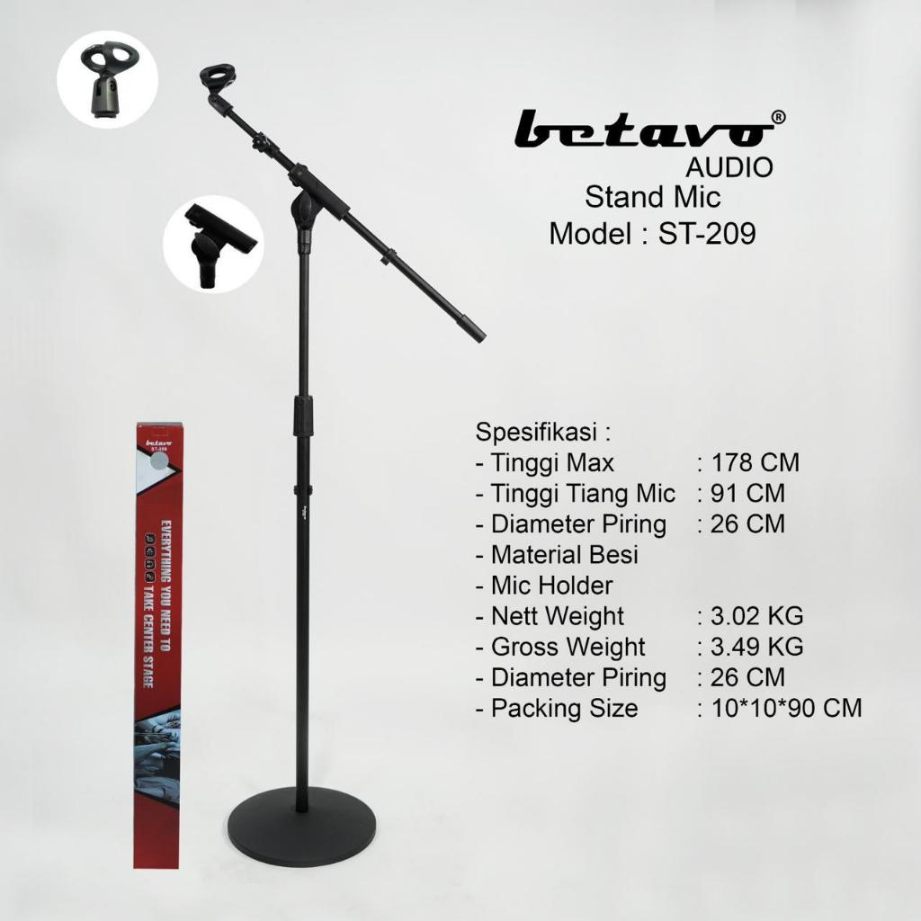 Stand Mic Lantai Berdiri Panggung Betavo ST209 Microphone ST-209