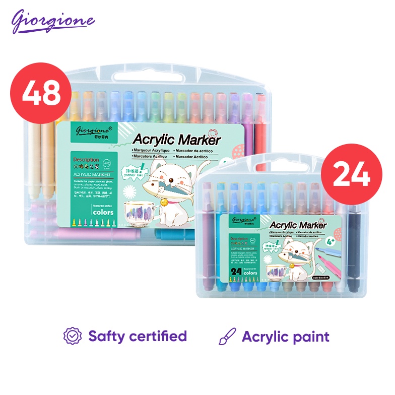 

KODE F44O Giorgione Acrylic Marker Set Spidol Akrilik Macarons 12243648 Warnas GAMMK