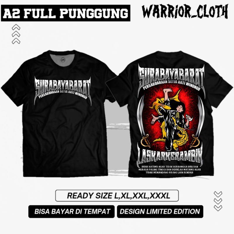 KAOS PSHW TERBARU LASKAR KERAMBIK SURABAYA BARAT A2 FULL PUNGGUNG