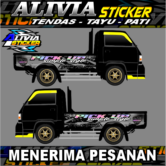 Stiker Bak Samping Pick Up L300-Stiker Decal-Stiker Hologram-Stiker Variasi-Stiker Bebas Reques