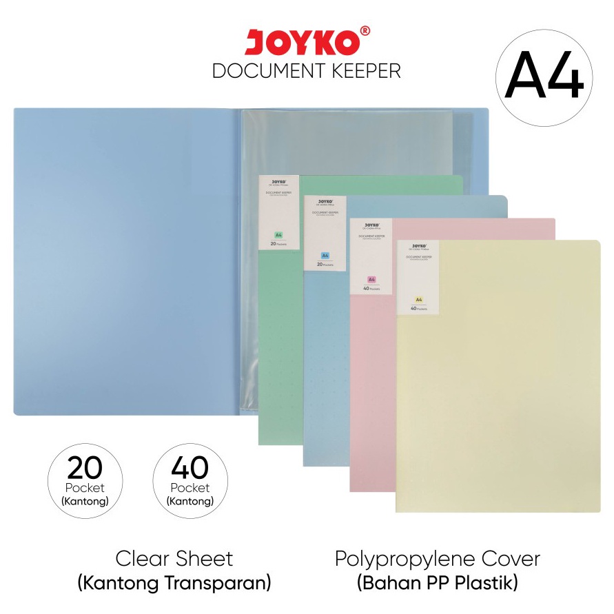 

KODE G62L Document Keeper Joyko DKA4A4 Clear Holder Map File Dokumen Folder