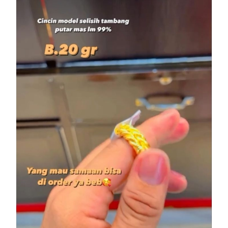 cincin tambang selisih emas 24 karat 99%