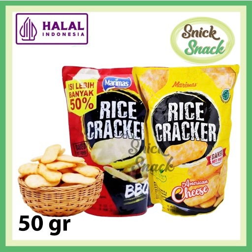 

Marimas Rice Crackers Pouch 50 gr Rasa BBQ Cheese