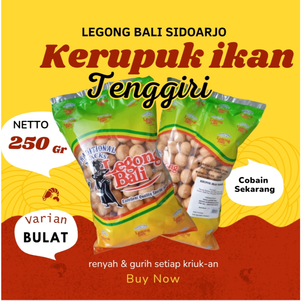 

Legong Bali Kerupuk Ikan Tenggiri Krupuk Ikan varian bulat 250 gr