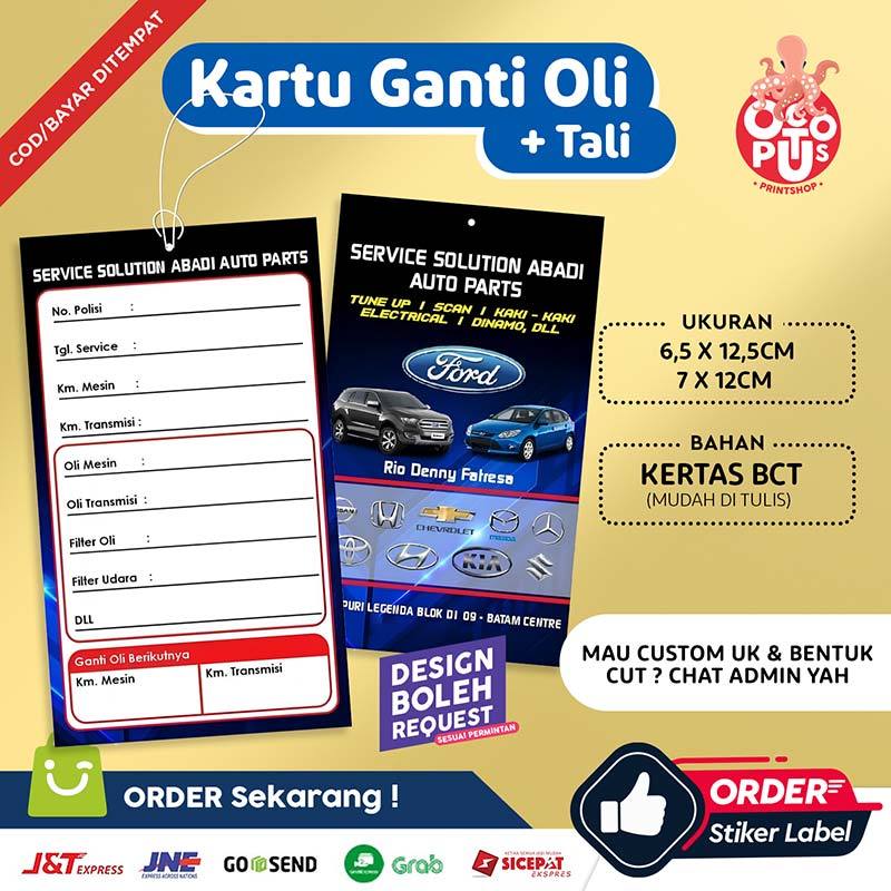 

Kartu Ganti Oli | Custom Nama Toko/Bengkel