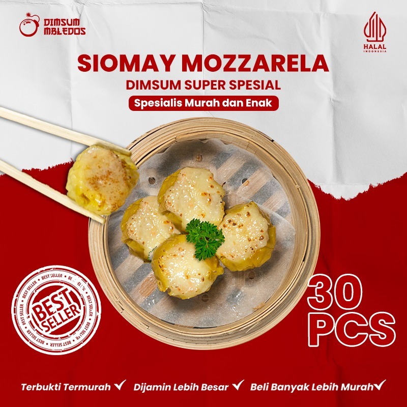 

Dimsum Siomay / Somay Keju Mozzarella - Frozen Food Halal Mbledos Super Premium Grosir Pack