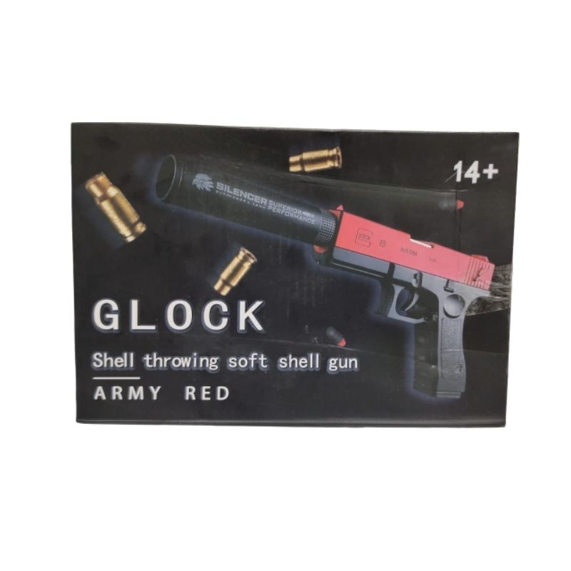 Flint Gun Senjata Mainan Pistol Mainan Anak Tembak Tembakan Kokang Soft Bullet Gun Toy Glock Shell T