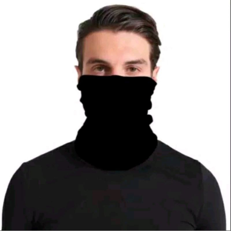 Masker Baff bandana multiguna hitam polos motif army loreng tengkorak gambar