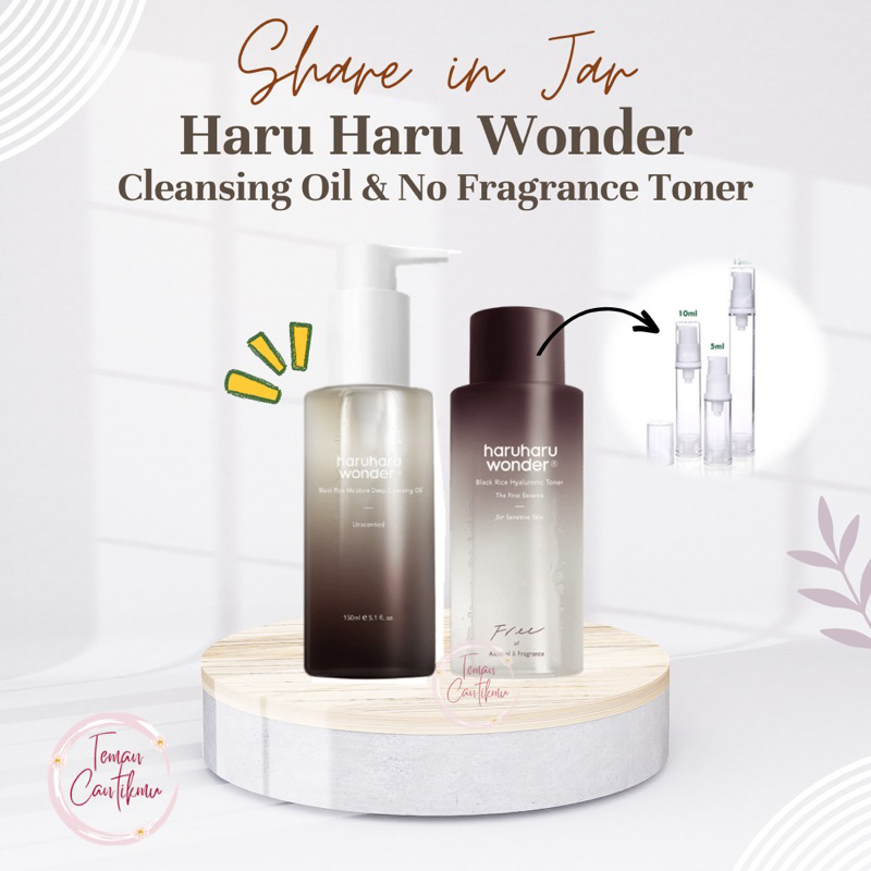 [SHARE IN JAR] HARUHARU WONDER Black Rice Moisture Deep Cleansing Oil & Toner Free Fragrance