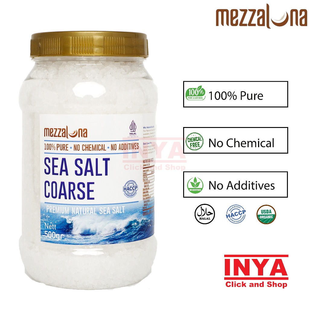 

MEZZALUNA Sea Salt Coarse Premium Natural 500gr - Garam Kasar Premium