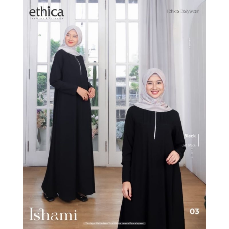 Ethica Gamis Daily Ishami 03 Black Gamis Dewasa Terbaru