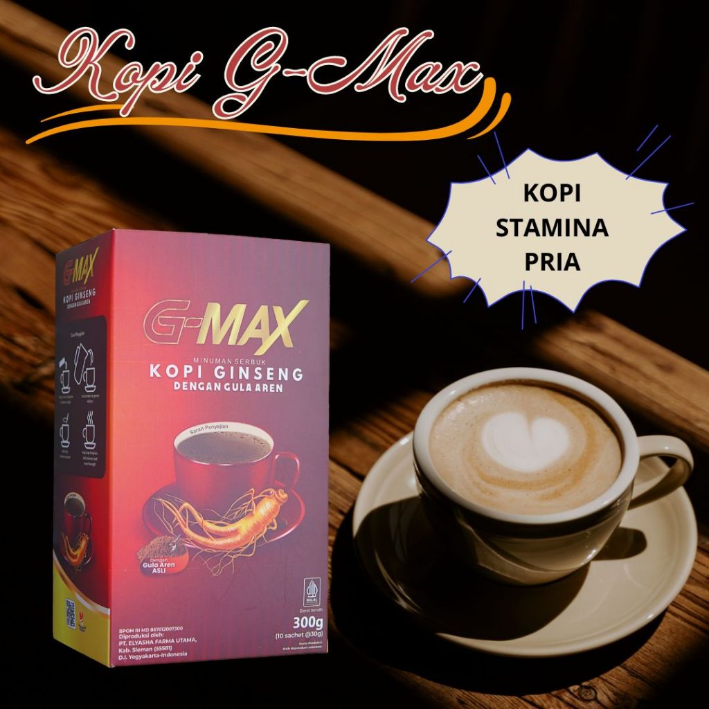 GMAX MINUMAN KEJANTANAN PRIA ORIGINAL KOPI STAMINA KUAT TAHAN LAMA BPOM EXTRA GINGSENG ASLI
