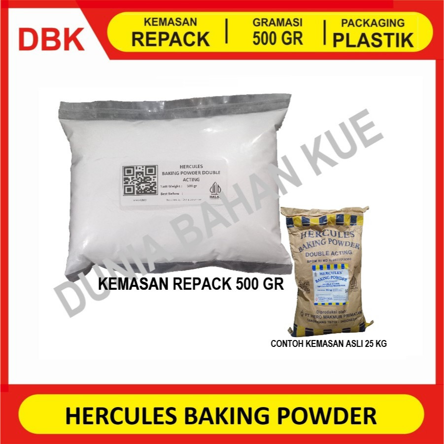 

BAKING POWDER merk HERCULES. PENGEMBANG. FOOD GRADE - 500 GR