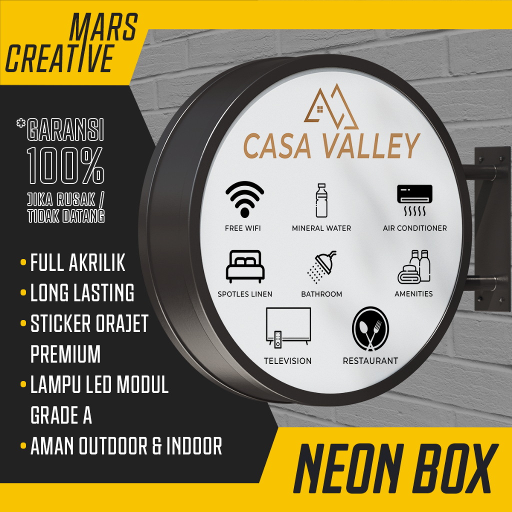 Neon Box Termurah Ukuran 50x100 cm Bahan Premium Full Akrilik Tahan Lama Berbagai Ukuran – Custom Fr