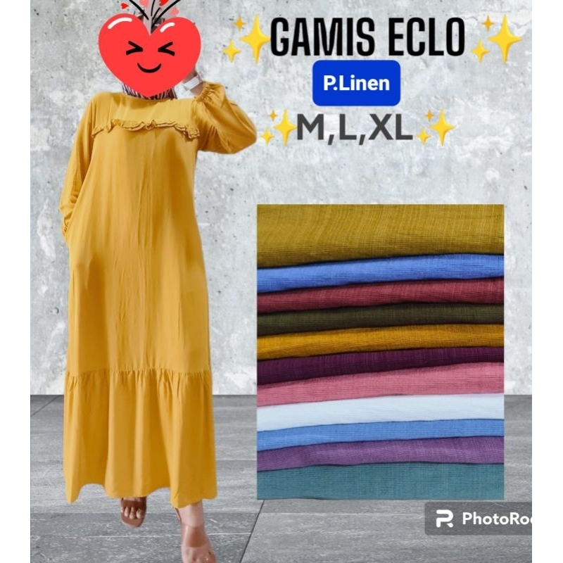 Gamis Polo linen premium polos gamis zipper wanita gamis polos simple