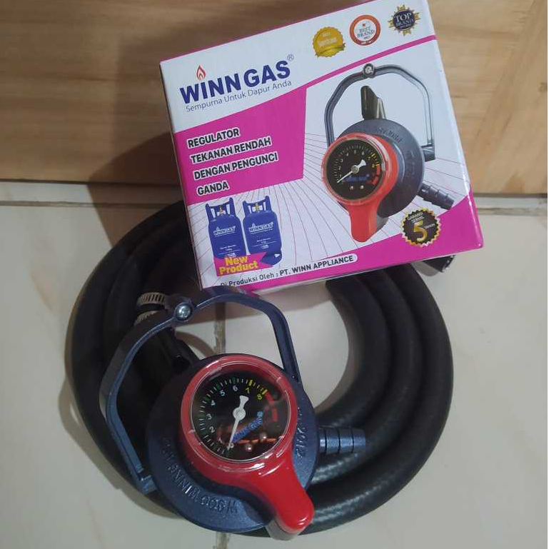 Regulator Gas LPG Twin Lock WINN GAS W 900 M Selang gas LPG 500 PSI ASLI DN Standar ISO 9001 SUPERIO