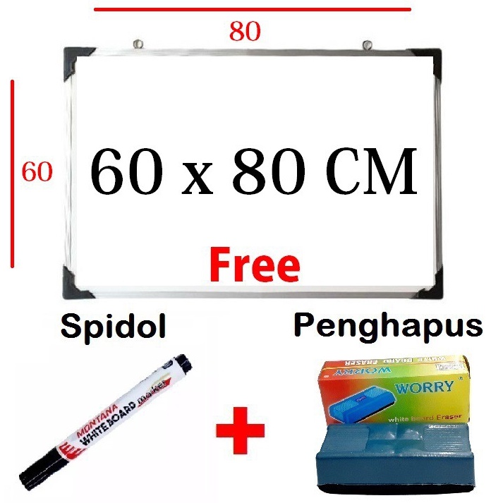 

KODE H18S Papan Tulis White Board Gantung Ukuran 6 cm x 8 cm Free Spidol dan Penghapus