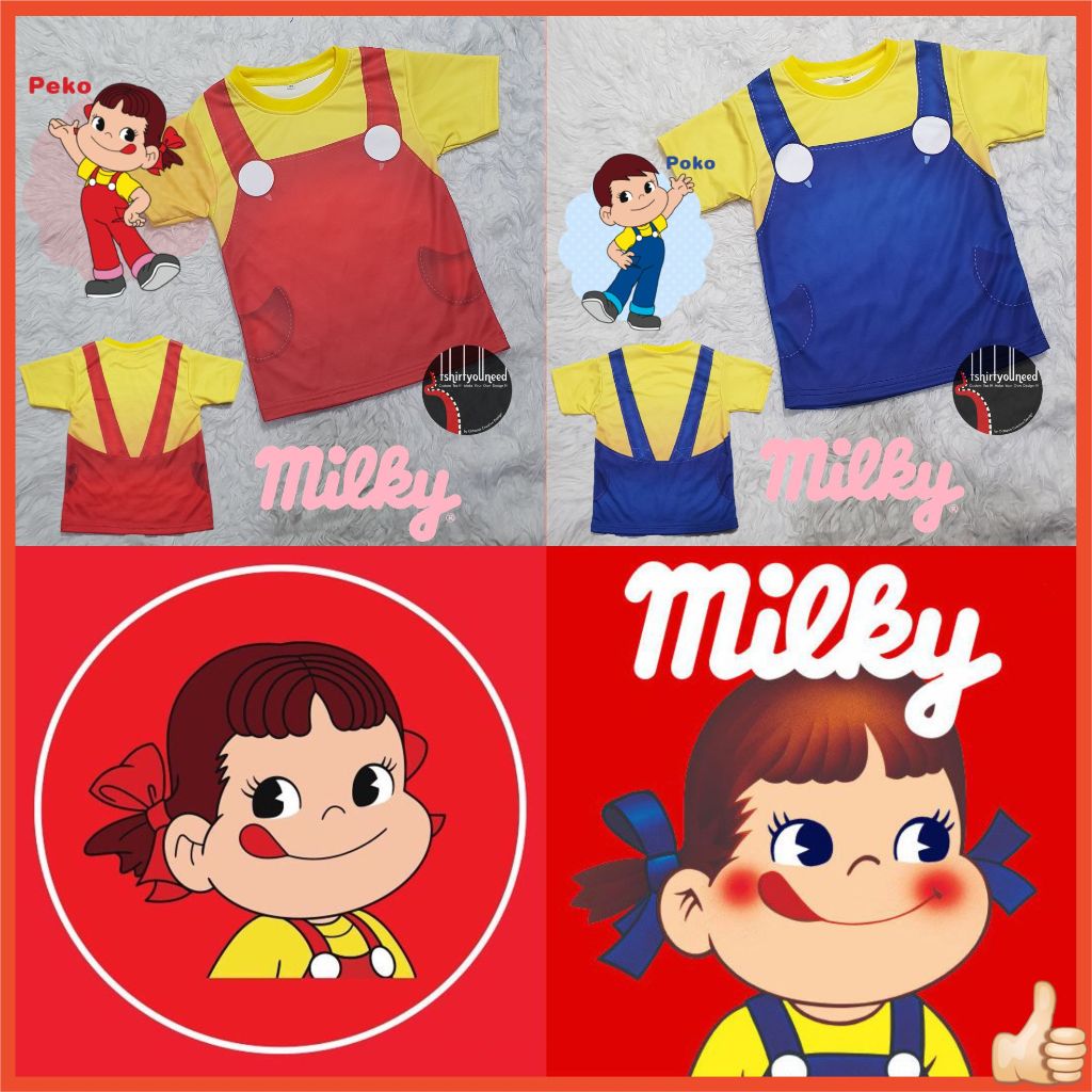 Baju FULLPRINT Kaos Anak Dewasa Kostum Milky Peko Poko Chan