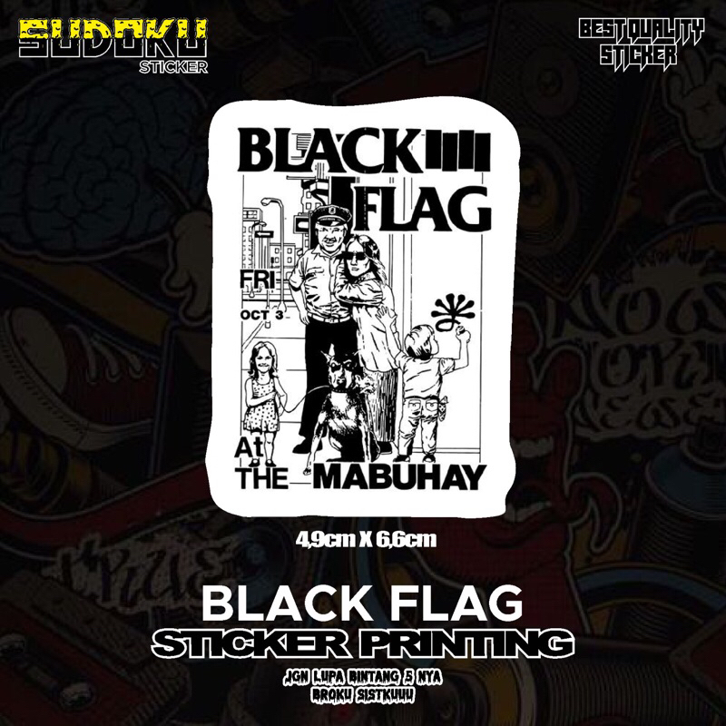 

STICKER STIKER PRINTING BLACK FLAG BAND VIRAL
