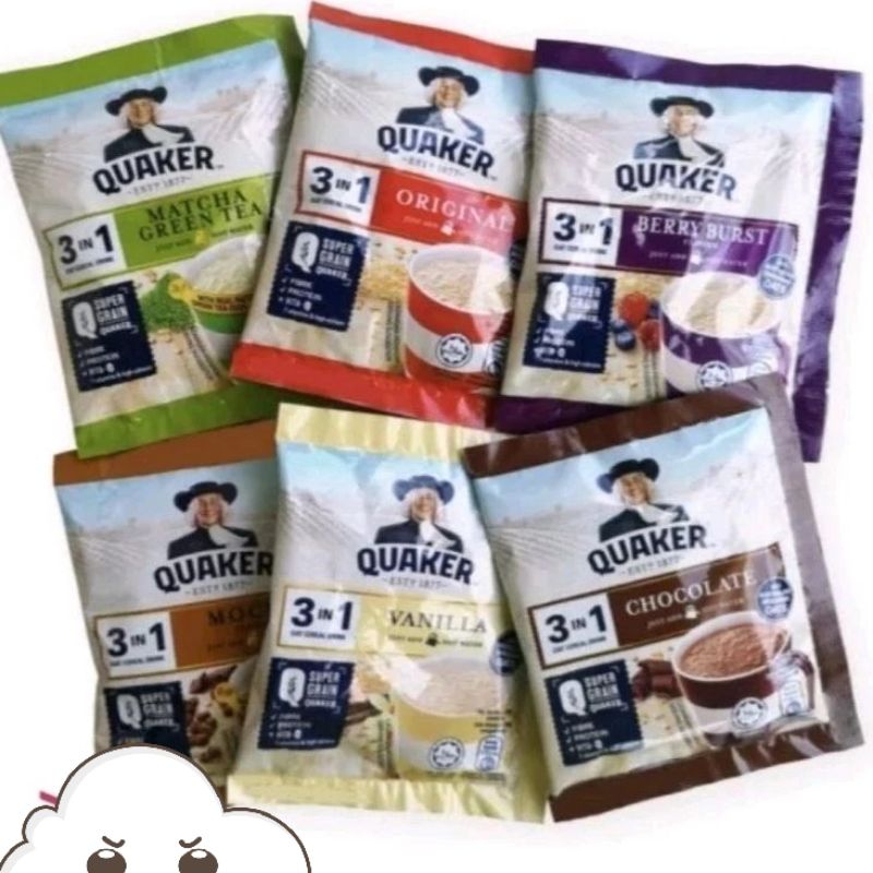 

Quaker oatmeal 3 in 1 sereal drink Malaysia sachet