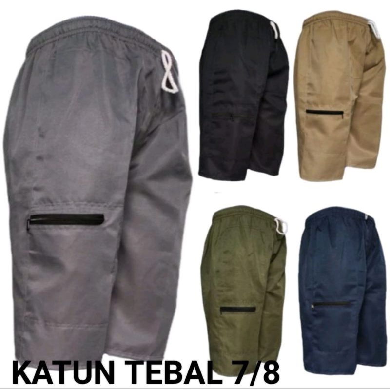 SUPER JUMBO CELANA KOLOR MISTAK  PRIA 7/8 CELANA BIG SIZE JUMBO PRIA TWIL TEBAL