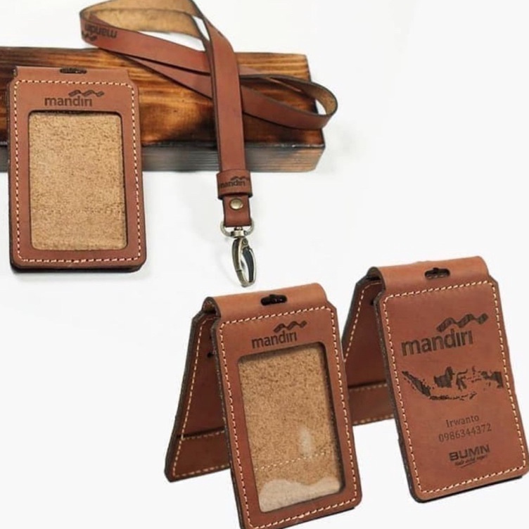 

KODE F1Y8 NAME TAGCARD HOLDER FLIP 3 SLOT KULIT SAPI ASLI TALI MAGNET CUSTOM GRAFIR