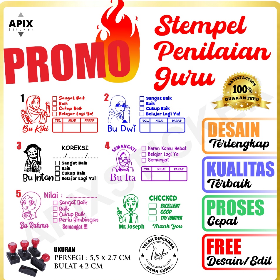 

Kejar Promo Stempel Nilai Guru Penilaian Koreksi Checked Reward Siswa Murid Sekolah