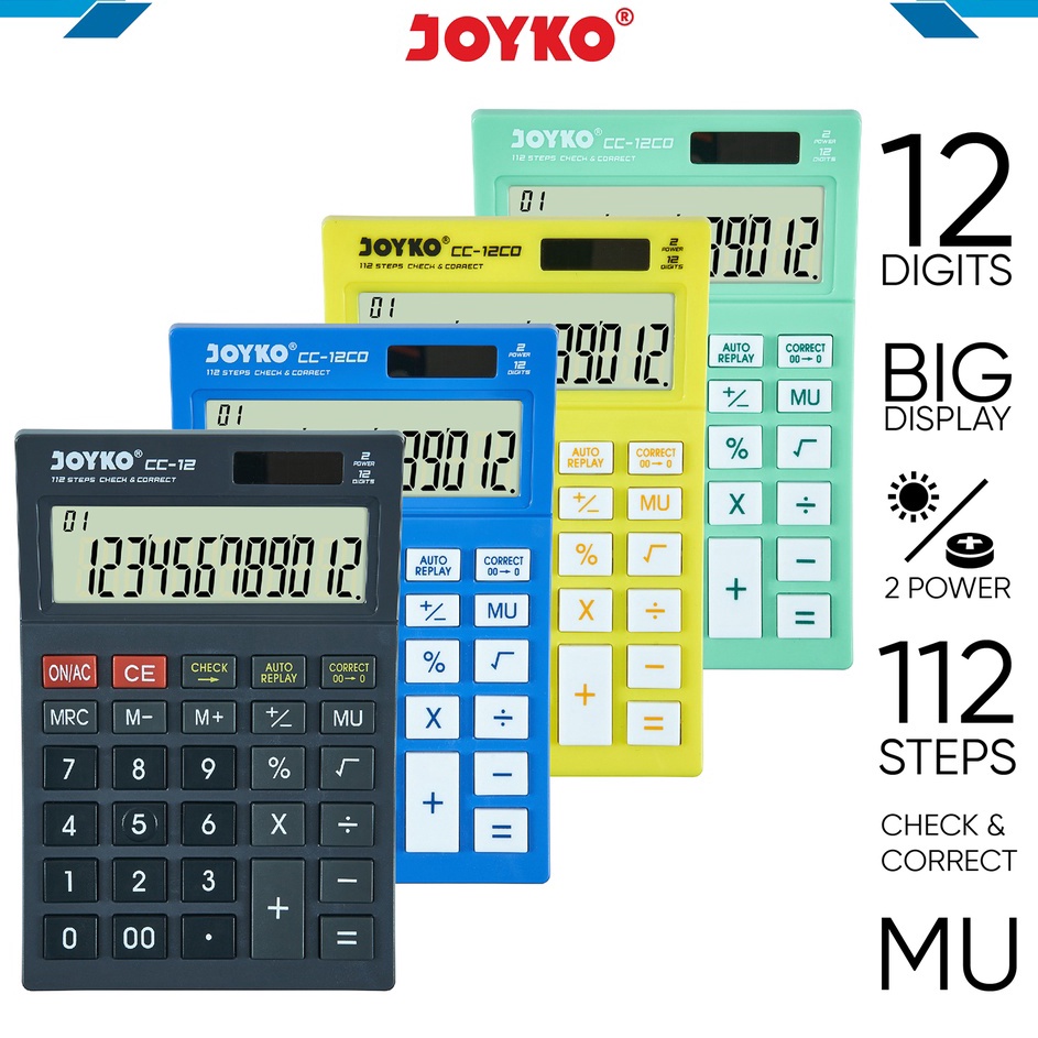 

Kejar Diskon Calculator Kalkulator Joyko CC12 12 Digits Check Correct