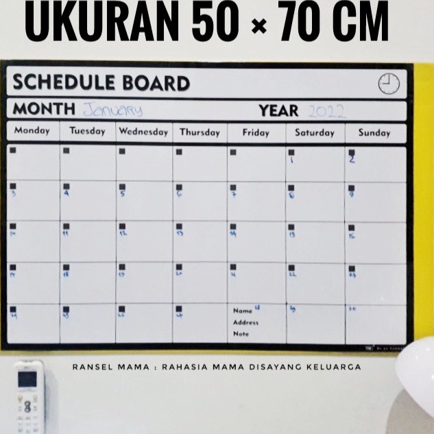 

Top Surprise SCHEDULE BOARD Papan Jadwal Bulanan Papan Tulis Putih Whiteboard