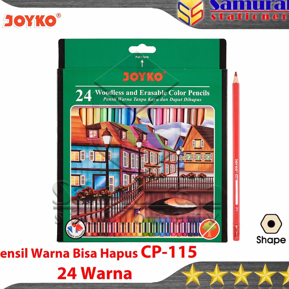 

Top Update Pensil Warna Joyko CP 115 24 Warna Panjang Bisa Hapus Color Pencil 24 Colours Erasable CP115