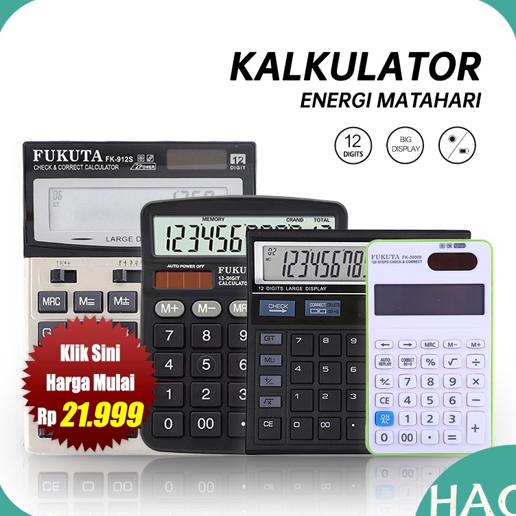 

Get Quality Kalkulator Energi Matahari 12 Digit Kalkulator Electronik Kalkulator Kecil Kakulator Dagang Besar Alat Hitung Calculator Check FUKUTA
