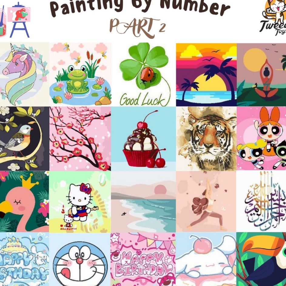 

Model Update TweedyToys Paint By Number Children Canvas Painting Set Kanvas Lukis Anak Part 2